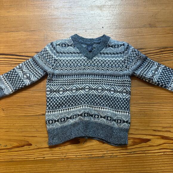 Gap blue pattern long sleeve elbow padded toddler baby sweater SIZE 12-18M - Picture 1 of 4